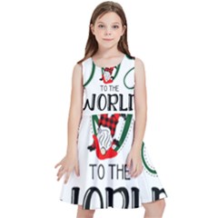 Gnome T- Shirt Joy To The World With Gnomes T- Shirt Kids  Skater Dress by ZUXUMI