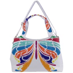 Butterfly Embroidery Effect T- Shirt Butterfly Embroidery Effect T- Shirt Double Compartment Shoulder Bag by JamesGoode