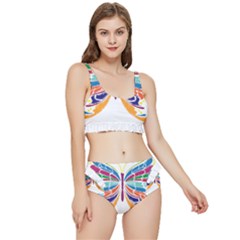 Butterfly Embroidery Effect T- Shirt Butterfly Embroidery Effect T- Shirt Frilly Bikini Set by JamesGoode