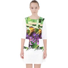 Butterfly T- Shirt Butterfly & Buddleia T- Shirt Quarter Sleeve Pocket Dress by JamesGoode