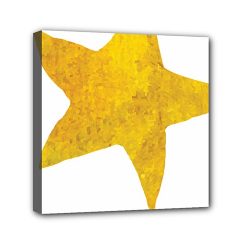 Gold Star T- Shirt Watercolor Gold Star T- Shirt Mini Canvas 6  X 6  (stretched) by ZUXUMI