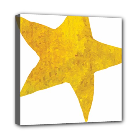 Gold Star T- Shirt Watercolor Gold Star T- Shirt Mini Canvas 8  X 8  (stretched) by ZUXUMI