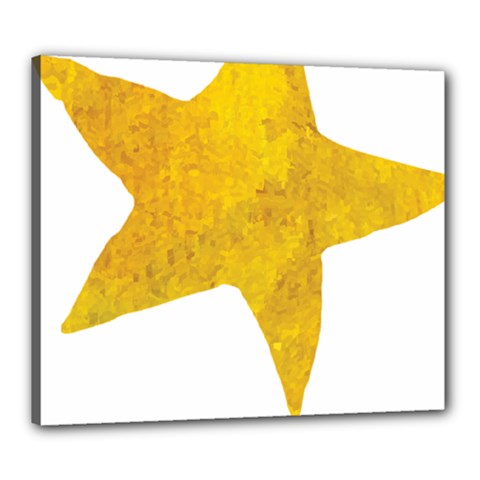 Gold Star T- Shirt Watercolor Gold Star T- Shirt Canvas 24  X 20  (stretched) by ZUXUMI