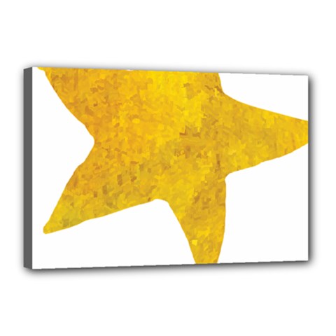 Gold Star T- Shirt Watercolor Gold Star T- Shirt Canvas 18  X 12  (stretched) by ZUXUMI