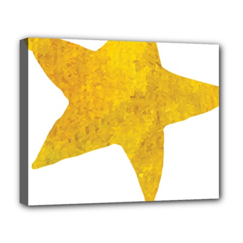 Gold Star T- Shirt Watercolor Gold Star T- Shirt Deluxe Canvas 20  X 16  (stretched) by ZUXUMI