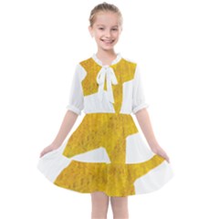 Gold Star T- Shirt Watercolor Gold Star T- Shirt Kids  All Frills Chiffon Dress by ZUXUMI