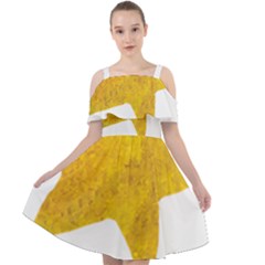 Gold Star T- Shirt Watercolor Gold Star T- Shirt Cut Out Shoulders Chiffon Dress by ZUXUMI