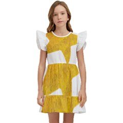 Gold Star T- Shirt Watercolor Gold Star T- Shirt Kids  Winged Sleeve Dress by ZUXUMI