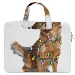 Golden Retriever Dog T- Shirt Golden Retriever Dog Santa Christmas Tree Lights Xmas T- Shirt Macbook Pro 13  Double Pocket Laptop Bag