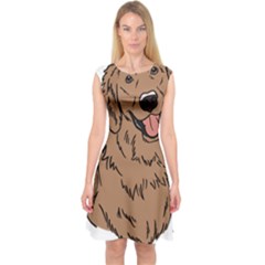 Golden Retriever T- Shirt A Golden Retriever T- Shirt Capsleeve Midi Dress