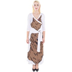 Golden Retriever T- Shirt A Golden Retriever T- Shirt Quarter Sleeve Wrap Maxi Dress