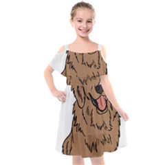 Golden Retriever T- Shirt A Golden Retriever T- Shirt Kids  Cut Out Shoulders Chiffon Dress