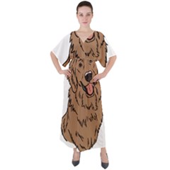 Golden Retriever T- Shirt A Golden Retriever T- Shirt V-neck Boho Style Maxi Dress