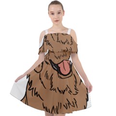 Golden Retriever T- Shirt A Golden Retriever T- Shirt Cut Out Shoulders Chiffon Dress