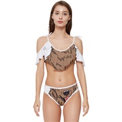 Golden Retriever T- Shirt A Golden Retriever T- Shirt Ruffle Edge Tie Up Bikini Set	