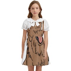 Golden Retriever T- Shirt A Golden Retriever T- Shirt Kids  Bow Tie Puff Sleeve Dress