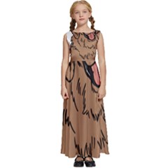 Golden Retriever T- Shirt A Golden Retriever T- Shirt Kids  Satin Sleeveless Maxi Dress