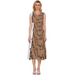 Golden Retriever T- Shirt A Golden Retriever T- Shirt V-neck Drawstring Shoulder Sleeveless Maxi Dress