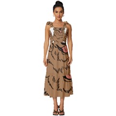 Golden Retriever T- Shirt A Golden Retriever T- Shirt Tie-strap Tiered Midi Chiffon Dress