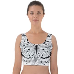 Butterfly T- Shirt Moon Butterfly T- Shirt Velvet Crop Top by JamesGoode