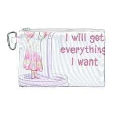 I Will Get Everything I Want Canvas Cosmetic Bag (large) by SychEva