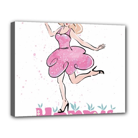 Happy Girl Canvas 14  X 11  (stretched) by SychEva