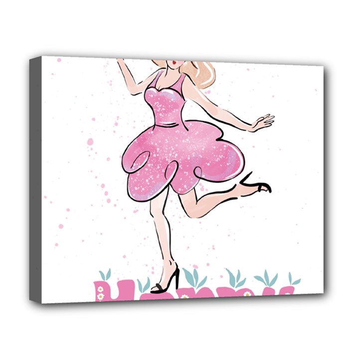 Happy Girl Deluxe Canvas 20  x 16  (Stretched)