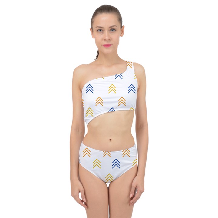 Abstract Arrow Pastel Pattern T- Shirt Abstract Arrow Pastel Pattern T- Shirt Spliced Up Two Piece Swimsuit