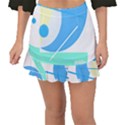 Abstract Art Design T- Shirt Abstract-1 T- Shirt Fishtail Mini Chiffon Skirt View1