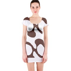 Abstract Pattern Beige Swirl T- Shirt Abstract Pattern Beige Swirl T- Shirt Short Sleeve Bodycon Dress by EnriqueJohnson