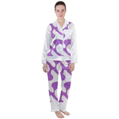 Abstract Pattern Purple Swirl T- Shirt Abstract Pattern Purple Swirl T- Shirt Women s Long Sleeve Satin Pajamas Set	 by EnriqueJohnson