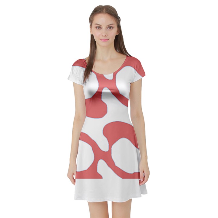 Abstract Pattern Red Swirl T- Shirt Abstract Pattern Red Swirl T- Shirt Short Sleeve Skater Dress