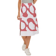 Abstract Pattern Red Swirl T- Shirt Abstract Pattern Red Swirl T- Shirt Midi Panel Skirt