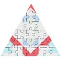 Abstract Pattern T- Shirt Hourglass Pattern  Urban Tones Abstract  Blue And Red  Soft Furnishings 4 Wooden Puzzle Triangle View1