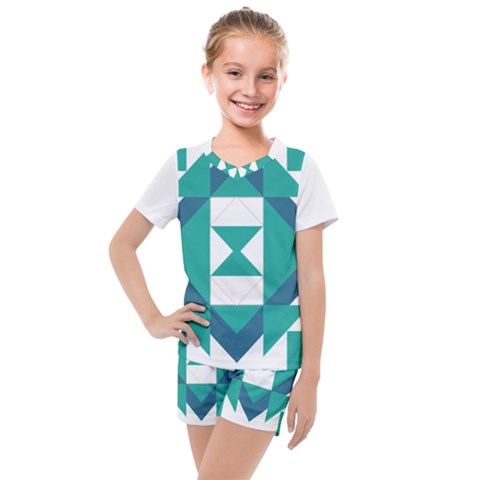 Abstract Pattern T- Shirt Hourglass Pattern Kids  Mesh T-shirt And Shorts Set by EnriqueJohnson