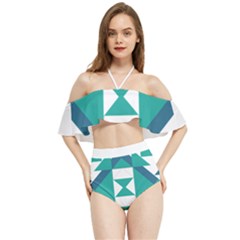 Abstract Pattern T- Shirt Hourglass Pattern Halter Flowy Bikini Set  by EnriqueJohnson