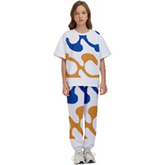 Abstract Swirl Gold And Blue Pattern T- Shirt Abstract Swirl Gold And Blue Pattern T- Shirt Kids  T-shirt And Pants Sports Set by EnriqueJohnson