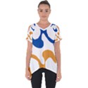 Abstract Swirl Gold And Blue Pattern T- Shirt Abstract Swirl Gold And Blue Pattern T- Shirt Cut Out Side Drop T-Shirt View1