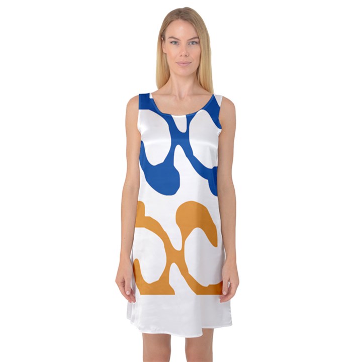 Abstract Swirl Gold And Blue Pattern T- Shirt Abstract Swirl Gold And Blue Pattern T- Shirt Sleeveless Satin Nightdress