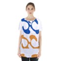 Abstract Swirl Gold And Blue Pattern T- Shirt Abstract Swirl Gold And Blue Pattern T- Shirt Skirt Hem Sports Top View1