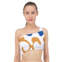 Abstract Swirl Gold And Blue Pattern T- Shirt Abstract Swirl Gold And Blue Pattern T- Shirt Spliced Up Bikini Top  View1