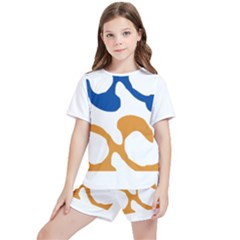 Abstract Swirl Gold And Blue Pattern T- Shirt Abstract Swirl Gold And Blue Pattern T- Shirt Kids  T-shirt And Sports Shorts Set by EnriqueJohnson