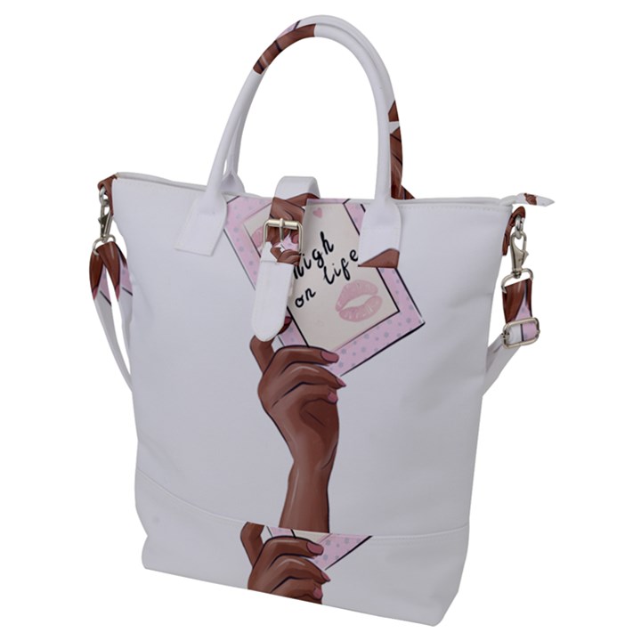 Hand 2 Buckle Top Tote Bag