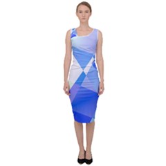 Abstract T- Shirt Blue Abstract Chess Cell Pattern Minimalism T- Shirt Sleeveless Pencil Dress by EnriqueJohnson