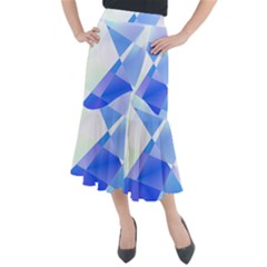 Abstract T- Shirt Blue Abstract Chess Cell Pattern Minimalism T- Shirt Midi Mermaid Skirt by EnriqueJohnson