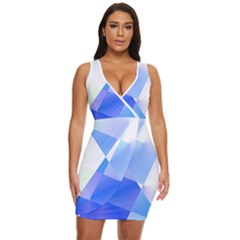 Abstract T- Shirt Blue Abstract Chess Cell Pattern Minimalism T- Shirt Draped Bodycon Dress by EnriqueJohnson