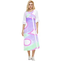 Abstract T- Shirt Cool Abstract Pattern Design 2 Double Cuff Midi Dress by EnriqueJohnson