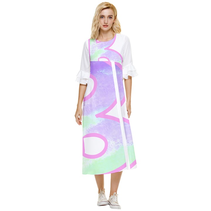 Abstract T- Shirt Cool Abstract Pattern Design 2 Double Cuff Midi Dress