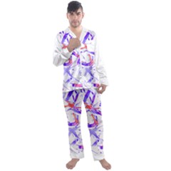 Abstract T- Shirt Entangled In Chaos T- Shirt Men s Long Sleeve Satin Pajamas Set