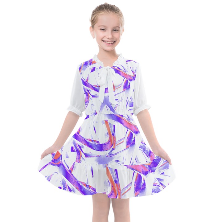 Abstract T- Shirt Entangled In Chaos T- Shirt Kids  All Frills Chiffon Dress